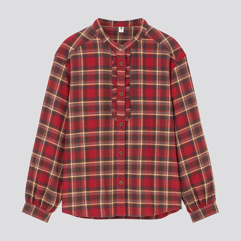 uniqlo优衣库女童法兰绒格子衬衫