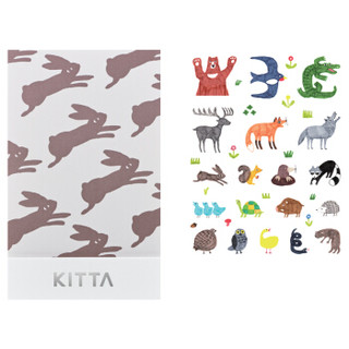 日本锦宫(King Jim)KITTA和纸胶带手账贴纸彩色胶布贴画 KITD003图标(动物) *3件