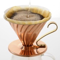 Prime会员：HARIO V60系列 VDP-02CP 铜制咖啡过滤器 1-4杯用