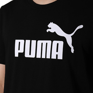 PUMA 彪马 ESS LOGO系列 男子运动T恤 844642-01 黑色 M