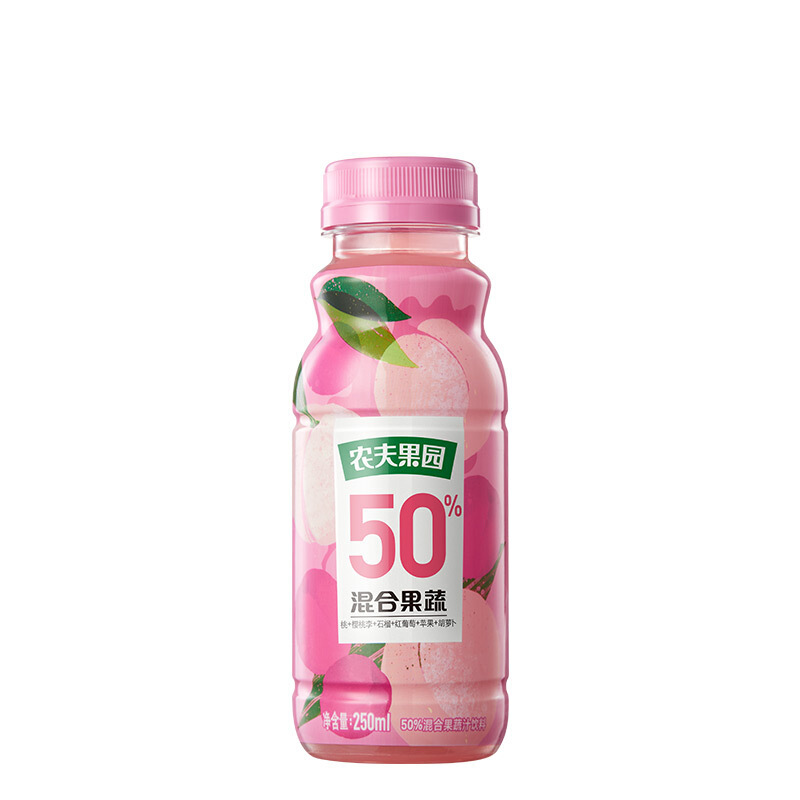 农夫果园 50%混合果蔬汁饮料 250ml*12瓶（桃+樱桃李+石榴+红葡萄+苹果+胡萝卜）