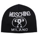 Moschino 莫斯奇诺 男女同款羊毛+腈纶双问号针织帽子 黑色 60016 M5146 016