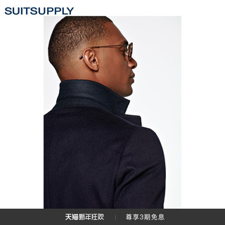 Suitsupply- Vicenza 藏青色羊毛平纹商务休闲男士外套大衣