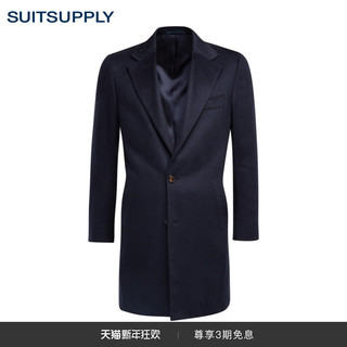 Suitsupply- Vicenza 藏青色羊毛平纹商务休闲男士外套大衣