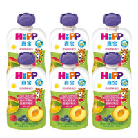 HiPP 喜宝 有机婴幼儿苹果桃蓝莓树莓泥100g*6袋箱装 +凑单品
