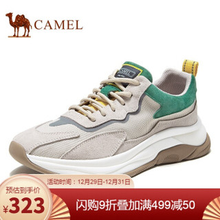 骆驼（CAMEL） 运动鞋男百搭老爹鞋透气户外跑步鞋 A032541410 杏/绿/黄 43 *2件