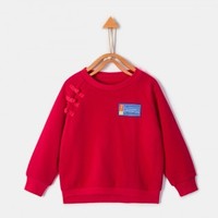 GXG童装2020春新款鼠年中国风款女童复古套头卫衣 150cm 红色