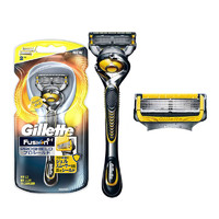 吉列(GILLETTE) 锋隐5致护 5+1层刀片 清爽手动剃须刀刮胡刀 1个支架+2个刀头 黄色 *2件