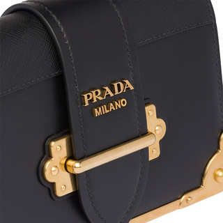 PRADA 普拉达 Cahier系列女士皮革链条翻盖斜挎单肩包1BH018VWCH-2BB0-F0002 黑色