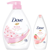 Dove 多芬 滋养美肤沐浴露1kg+桃悦水透沐浴露300g  *5件