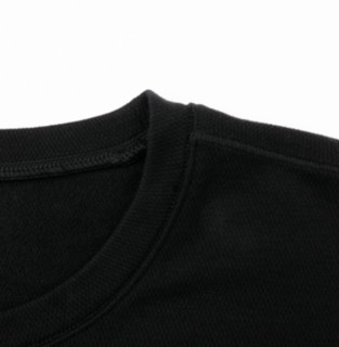 UNIQLO 优衣库 HEATTECH系列男士纯色圆领套头厚款九分袖保暖内衣418829 黑色 M