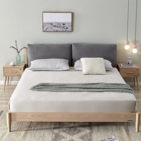 QuanU 全友 125501 防棉麻面料软靠床 床+床头柜*2 1.8*2.0m