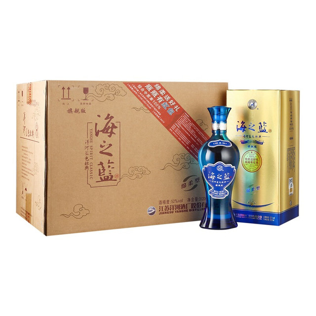 YANGHE 洋河海之蓝蓝色经典旗舰版52%vol 浓香型白酒520ml*6瓶整箱装