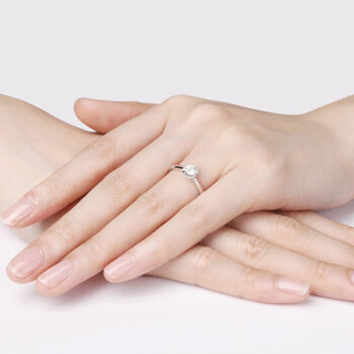 I Do Destiny系列 六爪悬浮镶嵌花朵造型18K金钻石 戒指