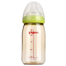 贝亲(Pigeon) 奶瓶 PPSU奶瓶 新生儿 宽口径PPSU奶瓶 婴儿奶瓶 240ml(绿色瓶盖) AA74 自然实感M码奶嘴 *2件