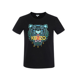 KENZO 凯卓 女士棉质印花圆领短袖T恤FA5 2TS721 4YB 99 黑色 XS