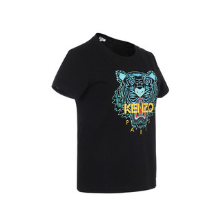 KENZO 凯卓 女士棉质印花圆领短袖T恤FA5 2TS721 4YB 99 黑色 XS