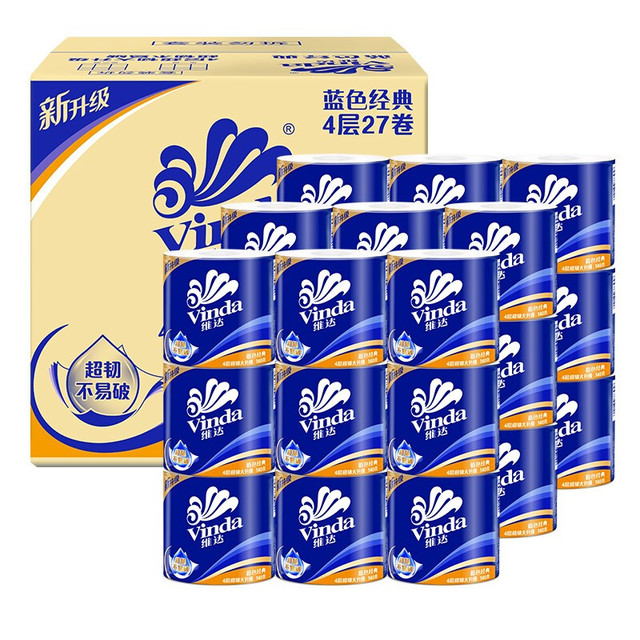 88VIP：维达 蓝色经典有芯卷纸200g27卷