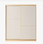 林氏木业 JC3D-A 简约现代趟门衣柜 原木色+白色