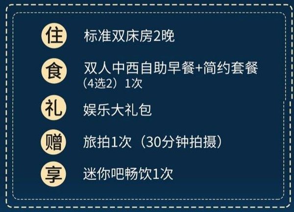 近机场！三亚湾假日度假酒店 标准双床房2晚（含双早+餐饮套餐4选2+旅拍+minibar）