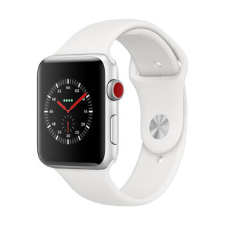 Apple Watch Series 3智能手表（GPS 蜂窝款 42毫米 银色铝金属表壳 白色运动型表带 MTGX2CH/A）