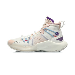 lining李宁音速8系列男子篮球鞋abaq1073云雾白柔玫瑰粉415