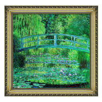 雅昌 克劳德·莫奈 Claude Monet《莲花池塘·绿色和谐》106x102cm 布面油画 宫廷金木框