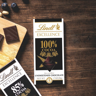 Lindt 瑞士莲 EXCELLENCE特醇 100%黑巧克力 50g 排块装
