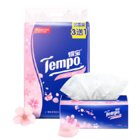 Tempo 得宝 抽纸 淡雅樱花味4层90抽4包×2提 软抽提装纸巾面巾纸清新四层加厚