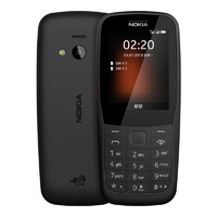 诺基亚 NOKIA 220 4G 移动联通电信三网4G 黑色 直板按键 双卡双待 备用功能机 老人老年手机 学生备用机