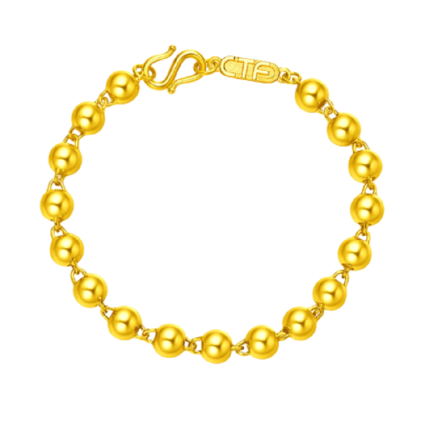 chow tai fook 周大福 f217478 女士圆珠足金手链 17.5cm 13.55g