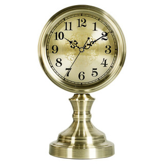 汉时（Hense） 创意简约座钟台式钟表摆件静音时钟桌面摆钟客厅卧室高档台钟HD312 青铜色