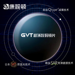 康视顿GVT全景超薄数码镜片MR-7MR-8进口材料超薄1.67防蓝光 值