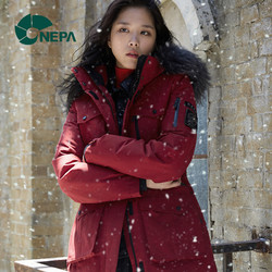 NEPA耐葩女全智贤同款中长款加拿大风毛领鹅绒保暖羽绒服CE82023