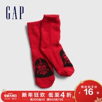 Gap男童星球大战弹力珊瑚绒保暖红色袜子650938秋冬新款中筒袜