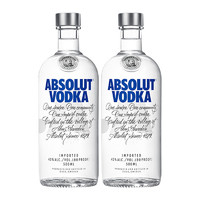 百亿补贴：ABSOLUT VODKA 绝对伏特加 原味 500ml*2瓶 