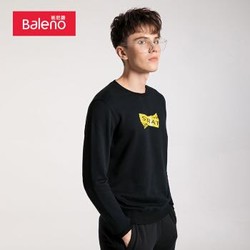 班尼路（Baleno）卫衣男 字母印花圆领卫衣男长袖棉质套头上衣 01W 漂白 M *2件