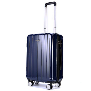 AMERICAN TOURISTER 美旅 COLBY系列双杆万向轮TSA海关锁竖条纹拉链拉杆箱BJ9 深蓝色 20英寸