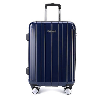 AMERICAN TOURISTER 美旅 COLBY系列双杆万向轮TSA海关锁竖条纹拉链拉杆箱BJ9 深蓝色 24英寸