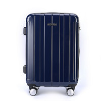 AMERICAN TOURISTER 美旅 COLBY系列双杆万向轮TSA海关锁竖条纹拉链拉杆箱BJ9 深蓝色 24英寸