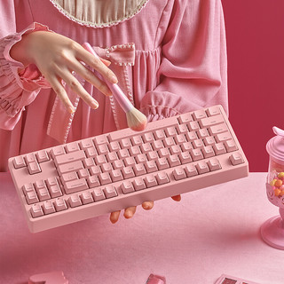 ikbc C200 87键 有线机械键盘 粉色 Cherry茶轴 无光