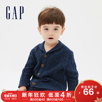 Gap婴儿帅气翻领纯棉针织外套633977E秋冬新款童装洋气毛衣