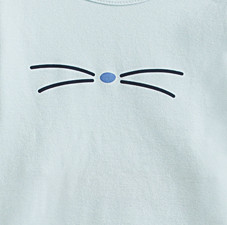 Nan ji ren 南极人 儿童条纹猫咪家居套装 蓝色 120cm
