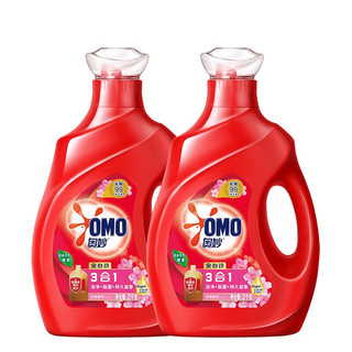 OMO 奥妙 全自动3合1洗衣液 2kg*2瓶 淡雅樱花