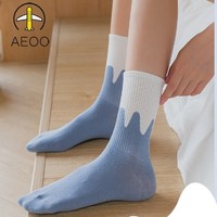 Aeoo 艾依欧 2020081402 女蓝色条纹长筒袜