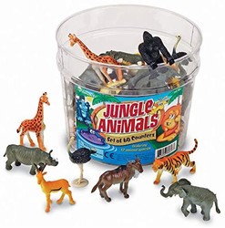 Learning Resources 丛林动物 塑料动物雕像 60件 多色