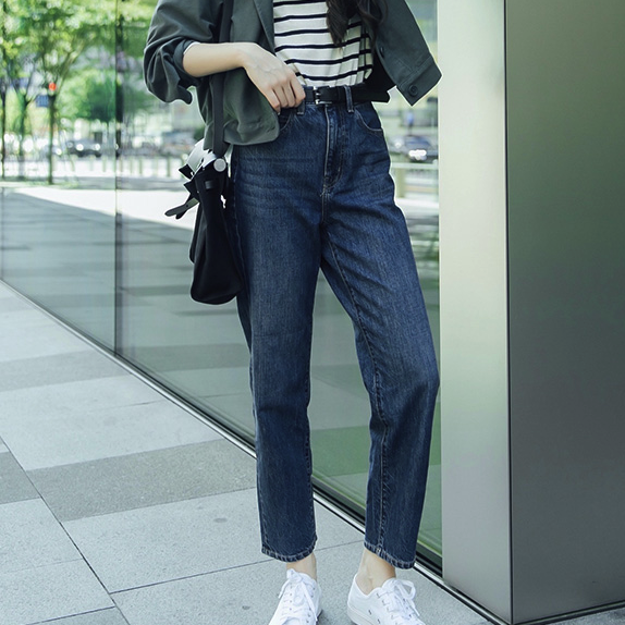 历史低价uniqlo优衣库432831女装宽松窄口牛仔九分裤