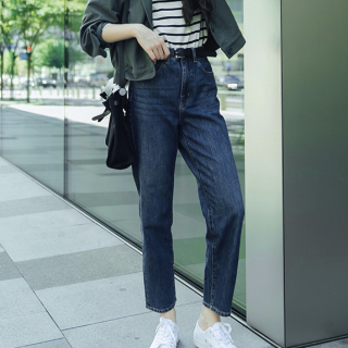 UNIQLO 优衣库 432831 女装宽松窄口牛仔九分裤