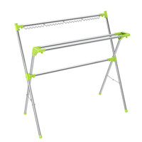 Hotata 好太太 D-2002A 不锈钢落地折叠X型晒衣架 2400*700*1300mm 橄榄绿