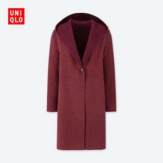 UNIQLO 优衣库 420227 女款羊毛混纺连帽大衣